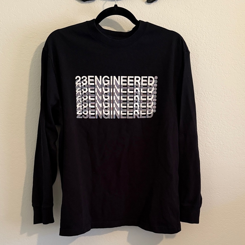 Jordan Black Long Sleeve Tee with Engineered Graphic